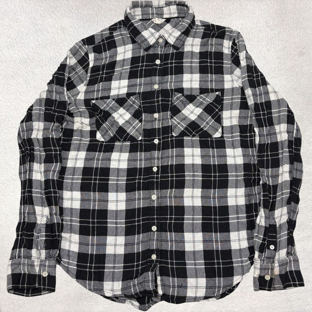 Aeropostale Boyfriend Fit Shirt Womens L Plaid Button Up Long Sleeve Multicolor
